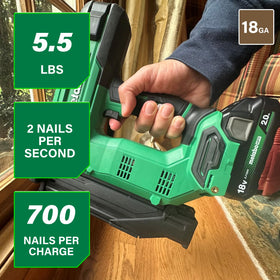 Metabo HPT NT1850DG side view showing balanced lightweight design