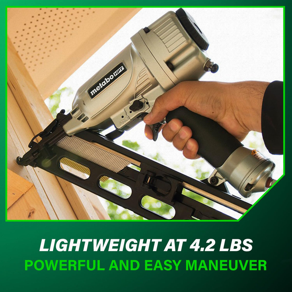 Metabo HPT NT65MA4 360-degree exhaust directs air away from user