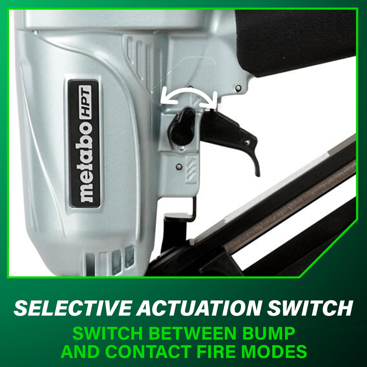 Metabo HPT NT65MA4 ergonomic grip for steady handling