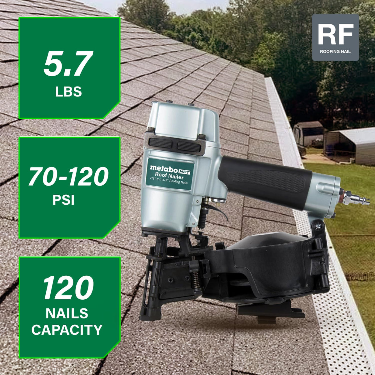 Metabo HPT NV45AB2 magazine loaded for quick loading and minimal downtime