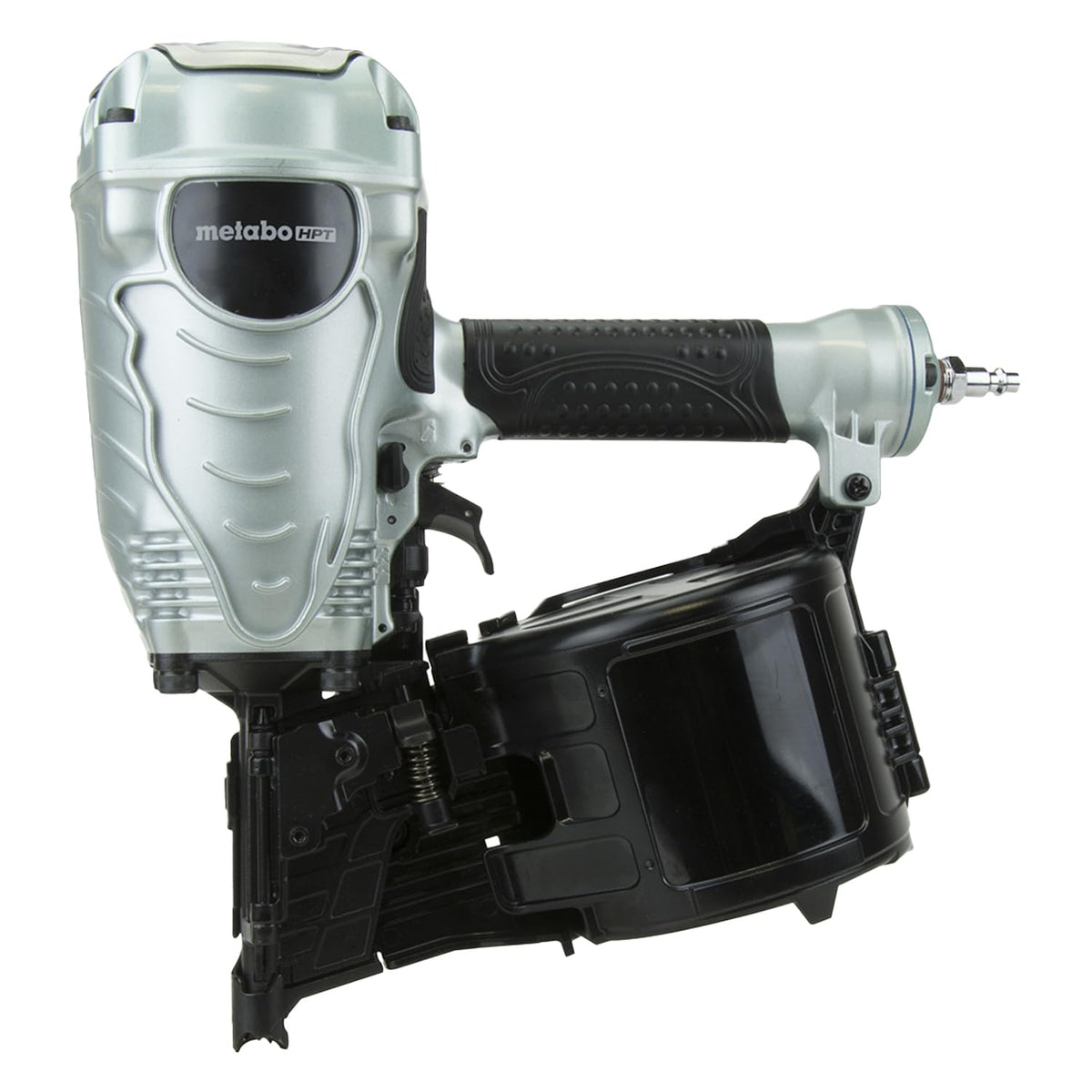 Metabo HPT NV90AG coil framing nailer side view for fast, accurate framing.