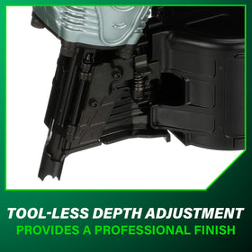 Metabo HPT NV90AG weighs 7.7 pounds for comfortable all-day use.