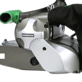 Metabo HPT SB8V2 belt sander dust bag reducing debris for cleaner surfaces