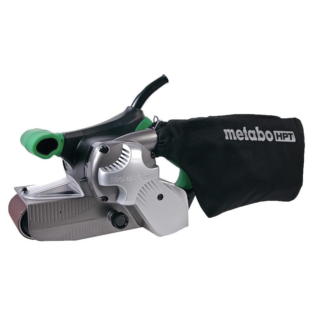 Metabo HPT SB8V2 belt sander front view showing ergonomic grip for precise sanding