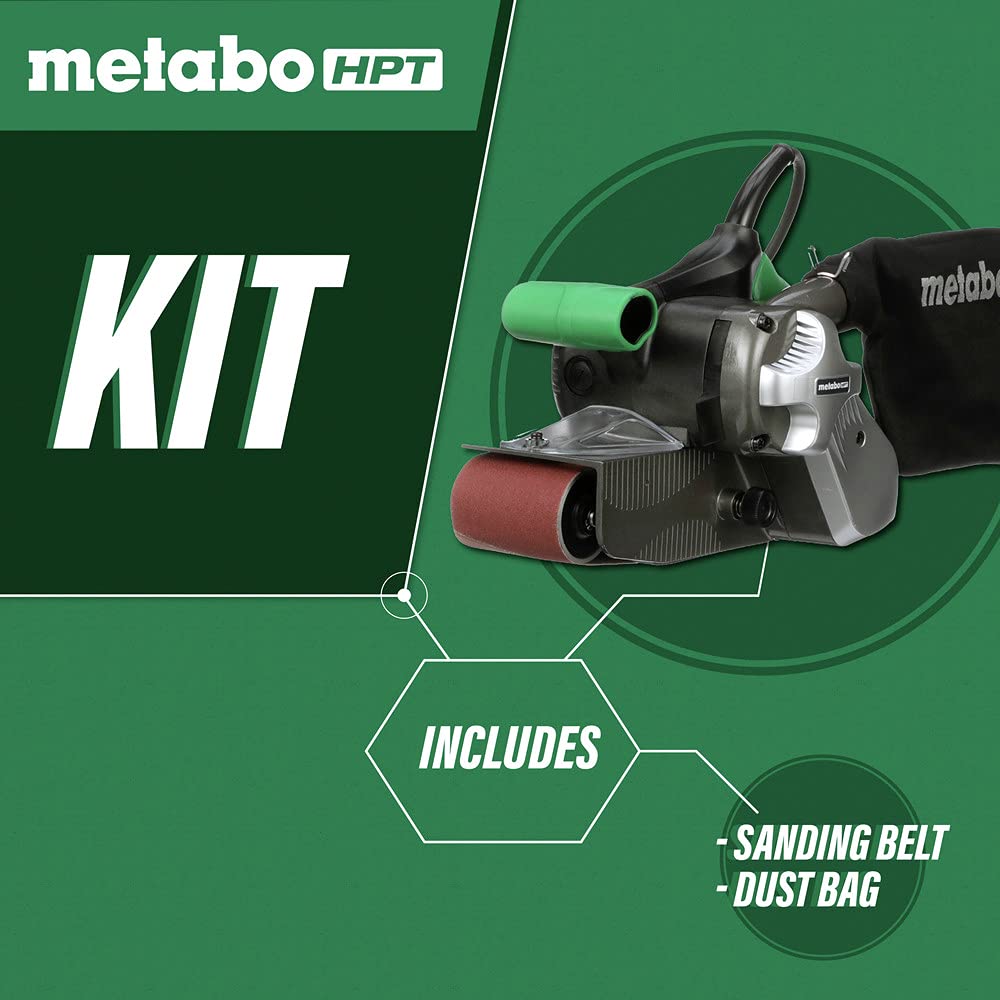 Metabo HPT SB8V2 belt sander side view highlighting compact design for edge work