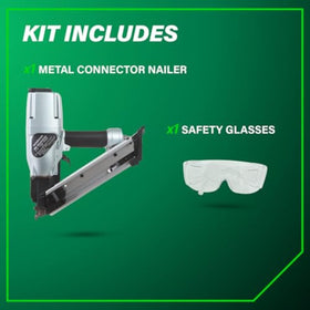 Metabo HPT Strap-Tite Nailer accepts 1-1/2" to 2-1/2" fasteners for versatility
