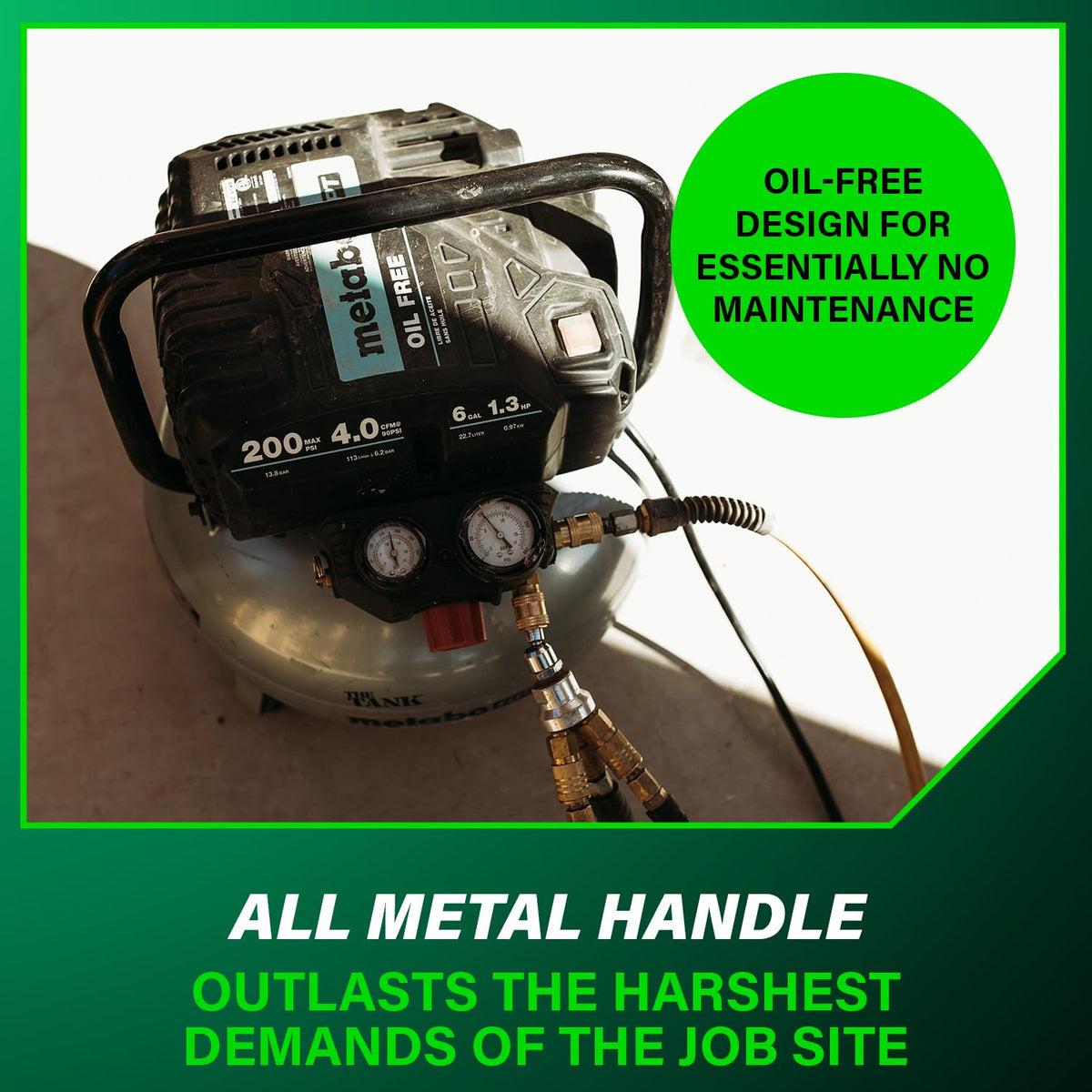 Metabo HPT THE TANK comes with a 1-year warranty for reliability.