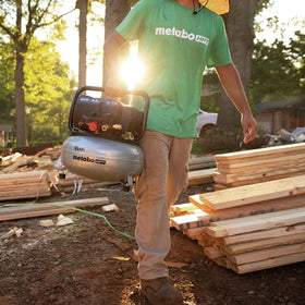 Metabo HPT THE TANK 6-gallon tank with gauge for quick pressure checks.