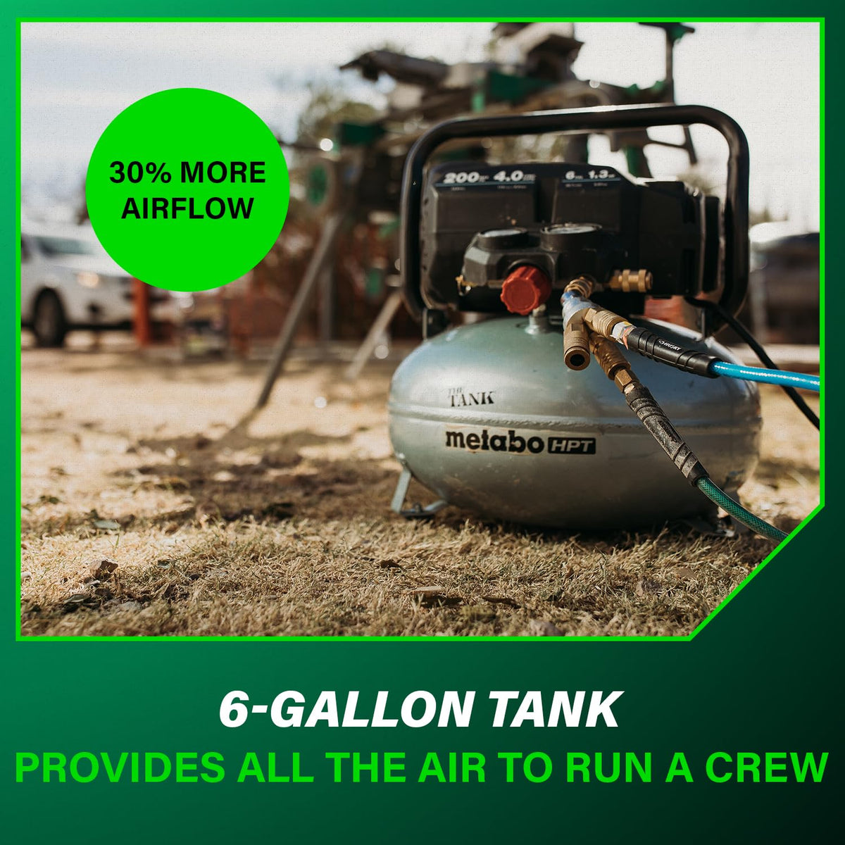 Metabo HPT THE TANK sturdy pancake design built for durability.
