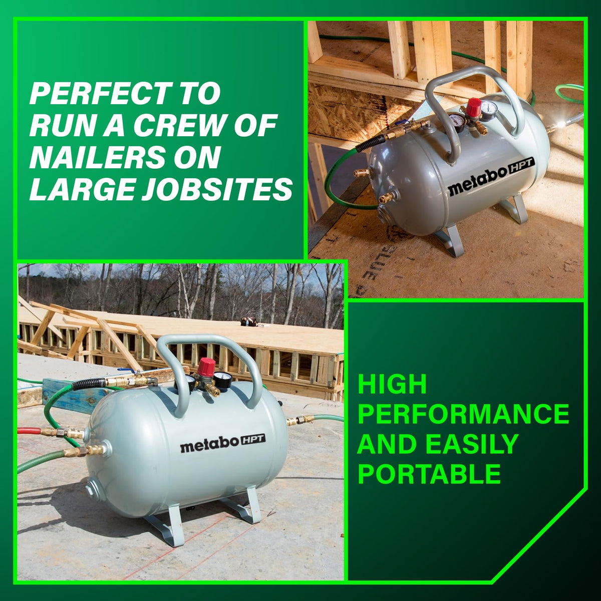 Metabo HPT UA3810AB five quick-connect couplers in accessible layout