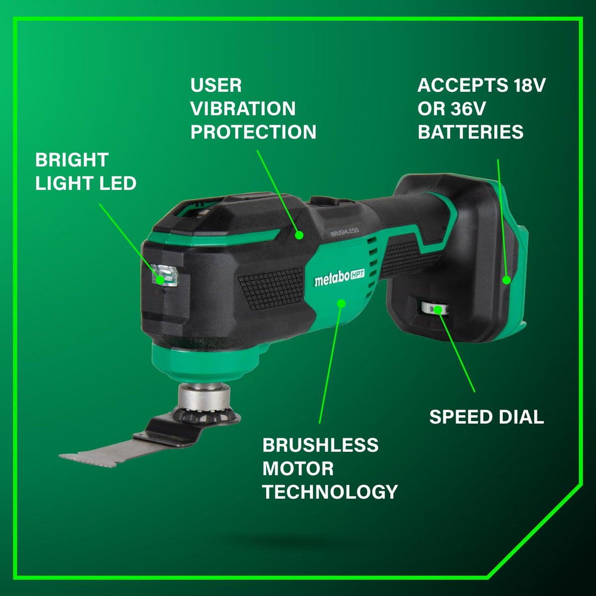 Metabo HPT UVP vibration protection reduces fatigue during extended use