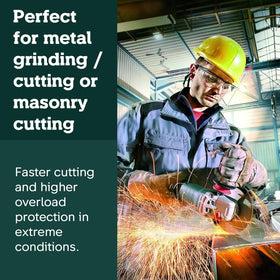 Metabo HPT WP 13-150 longlife motor powering fast material removal.