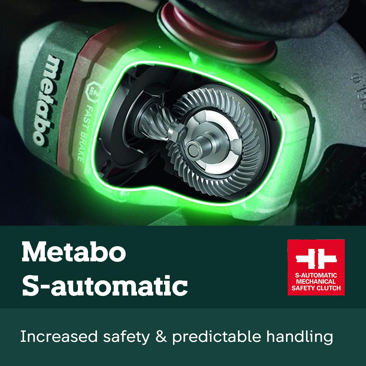 Metabo HPT WP 13-150 non-locking paddle switch for safer operation.