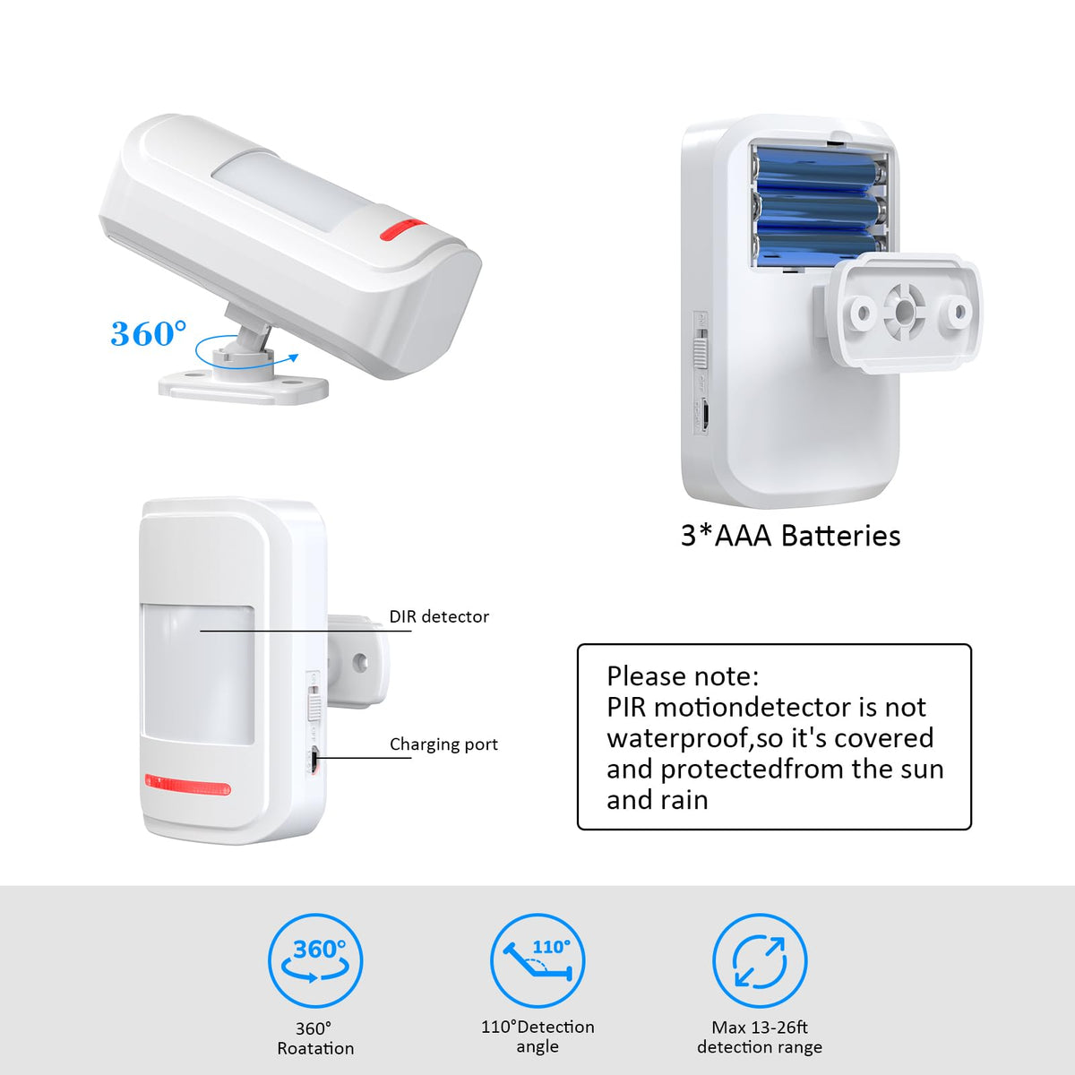 METAK motion sensor door chime receiver delivers customizable chimes and volume for any space.