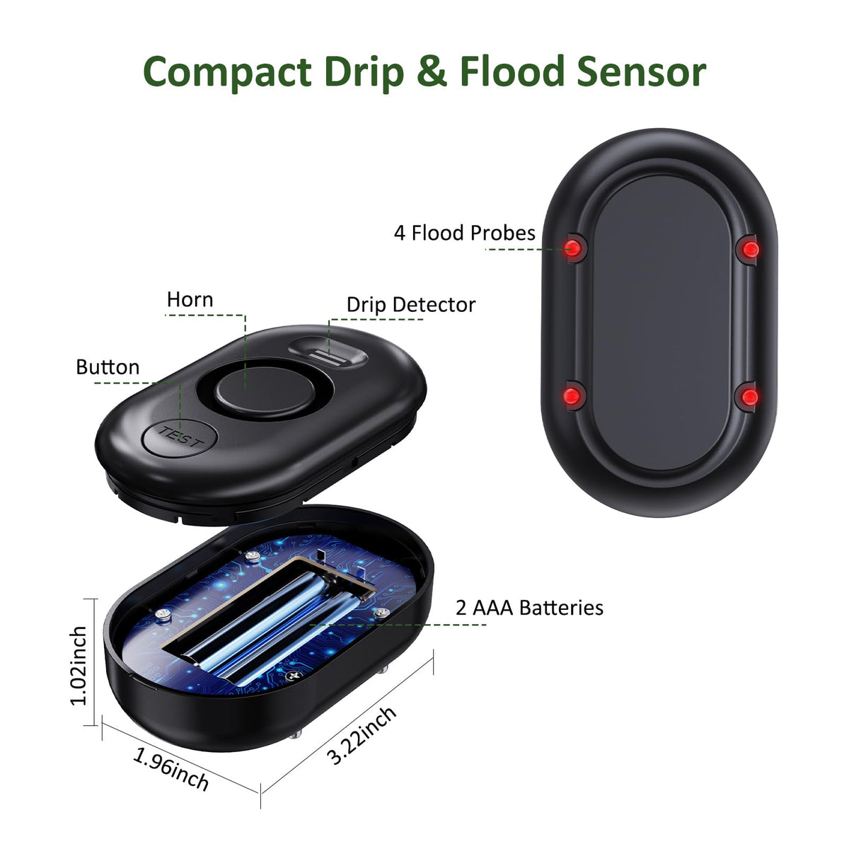METAK WD60 with top and bottom probes for reliable leak detection near appliances