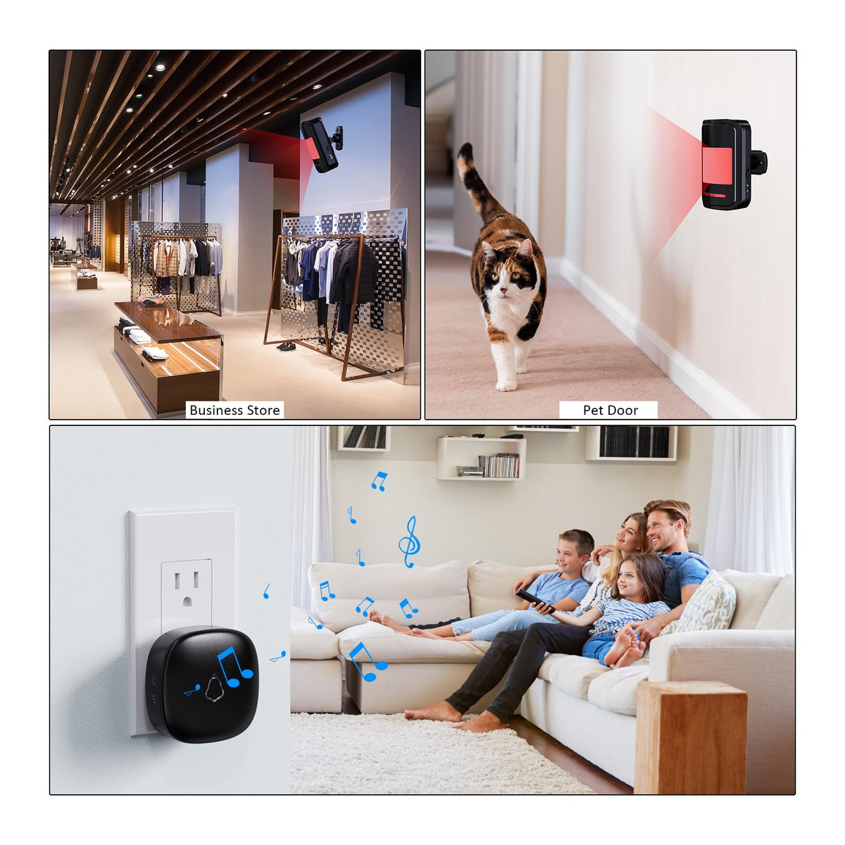 METAK wide-coverage 110-degree detection and 26ft range for doors