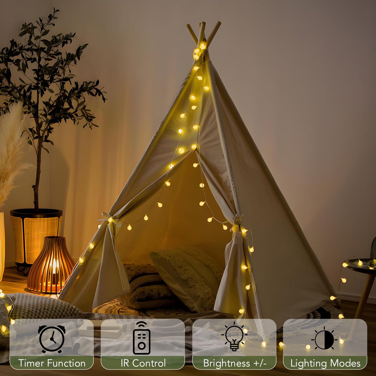 Metaku Battery-powered LED string ideal for portable indoor use
