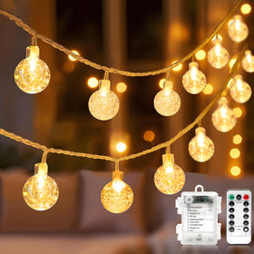 Metaku Globe 50LED crystal globes illuminate outdoor spaces with festive glow