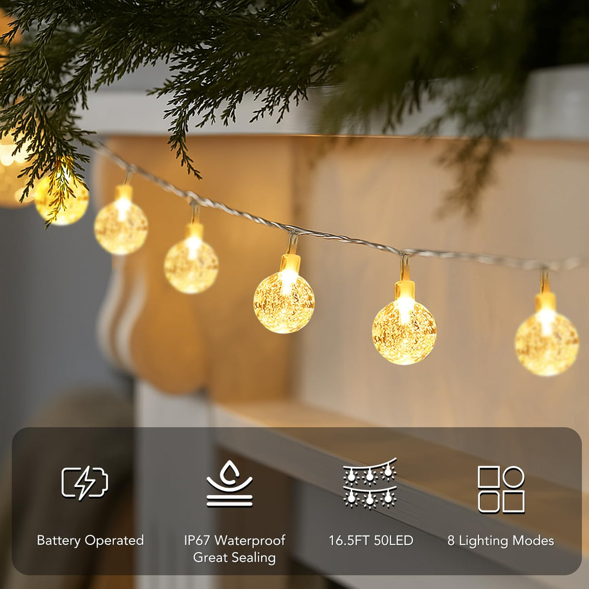 Metaku IP67 waterproof outdoor lights withstand weather for year-round decor