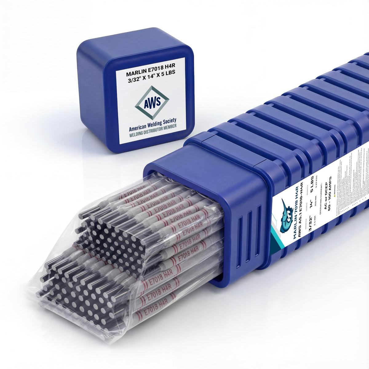 METAL MARLIN E7018 H4R 3/32in electrodes for reliable, low-hydrogen carbon steel welds