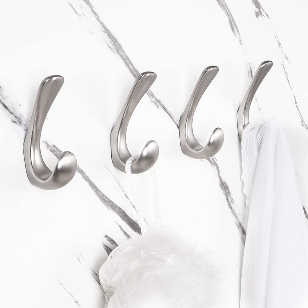 Metaliby brushed nickel towel hook wall-mounted for towels.