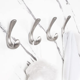 Metaliby brushed nickel towel hook wall-mounted for towels.