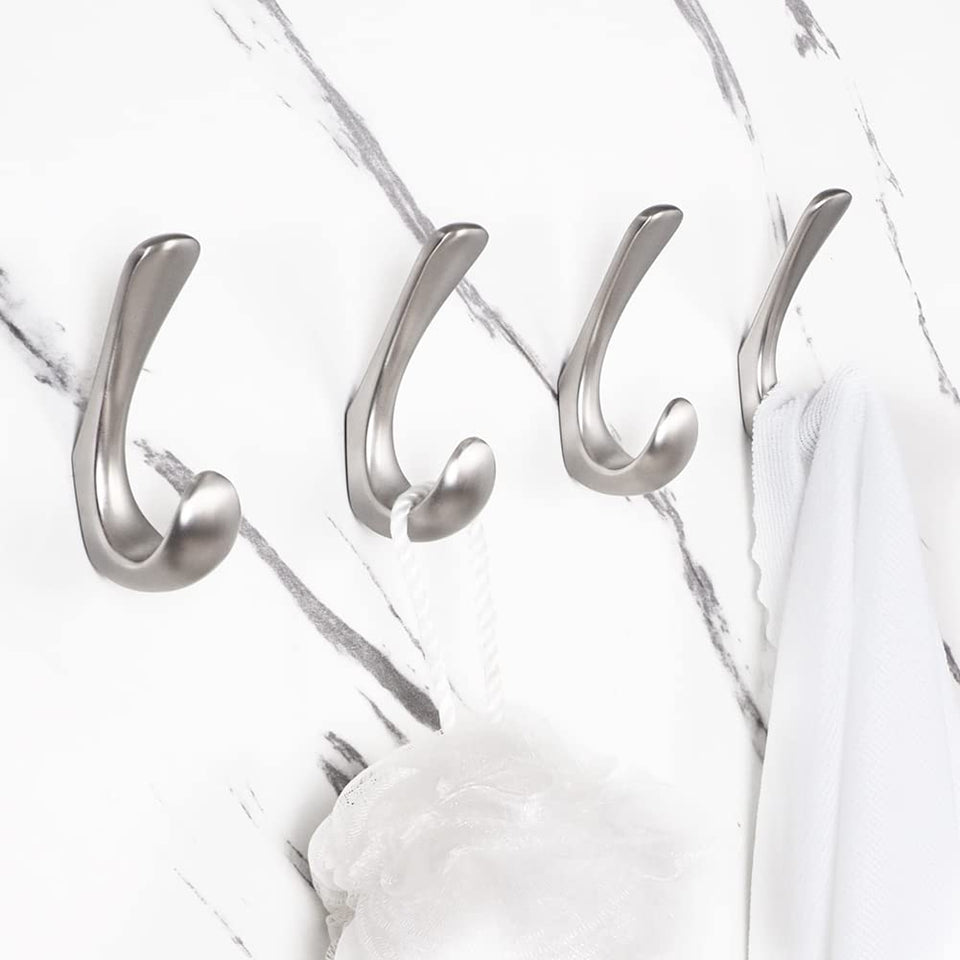 Metaliby brushed nickel towel hook wall-mounted for towels.
