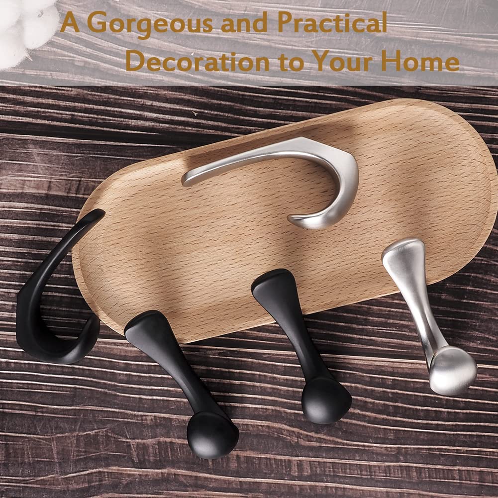 Metaliby brushed nickel towel hook adds modern storage in bathroom.