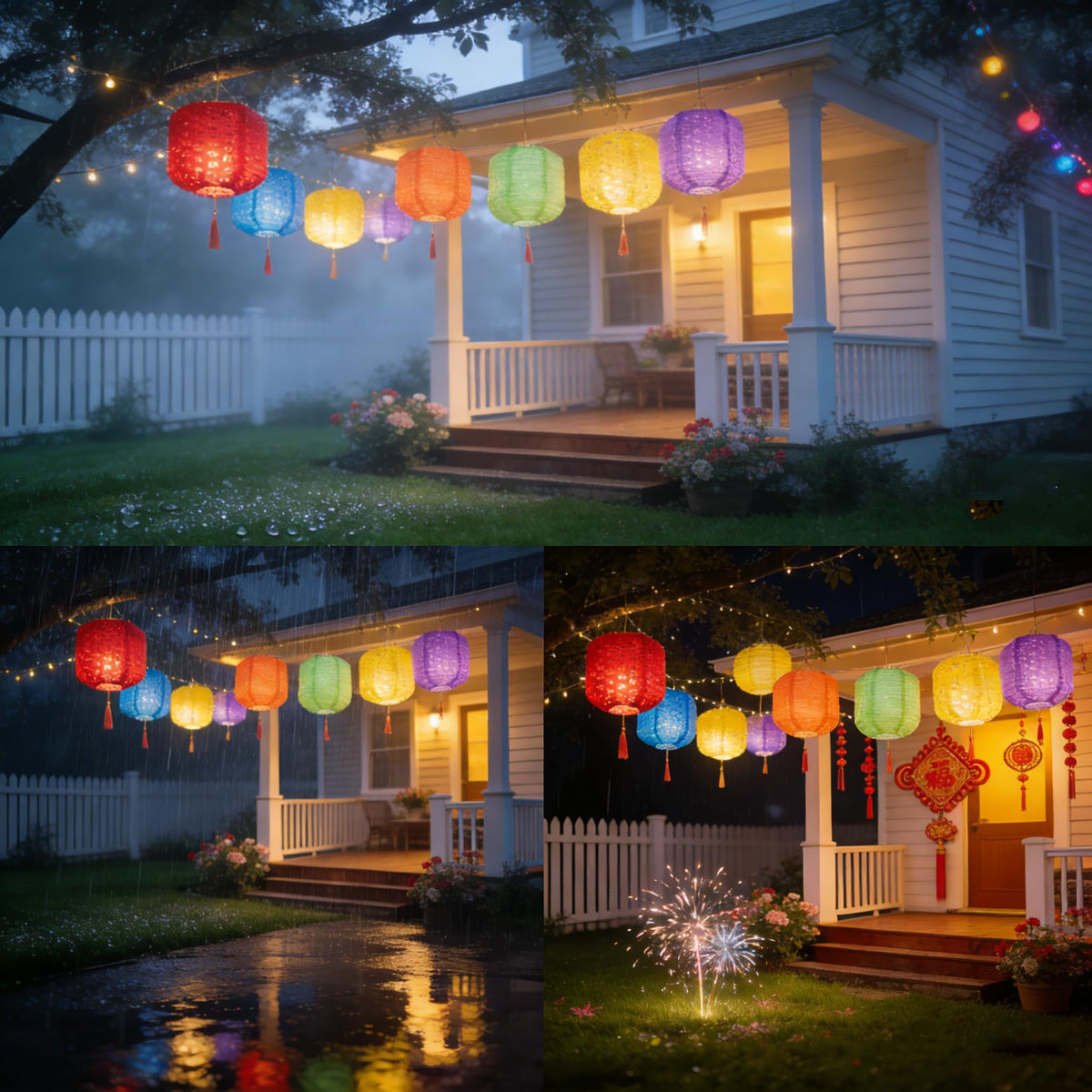 Metany paper lantern white LED glows elegantly for weddings.