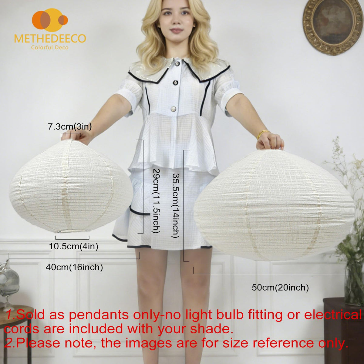 METHEDEECO easy wipe-clean fabric shade for simple maintenance.