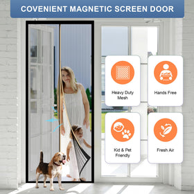 METAONLY magnetic screen door durable mesh with reinforced edges for longevity