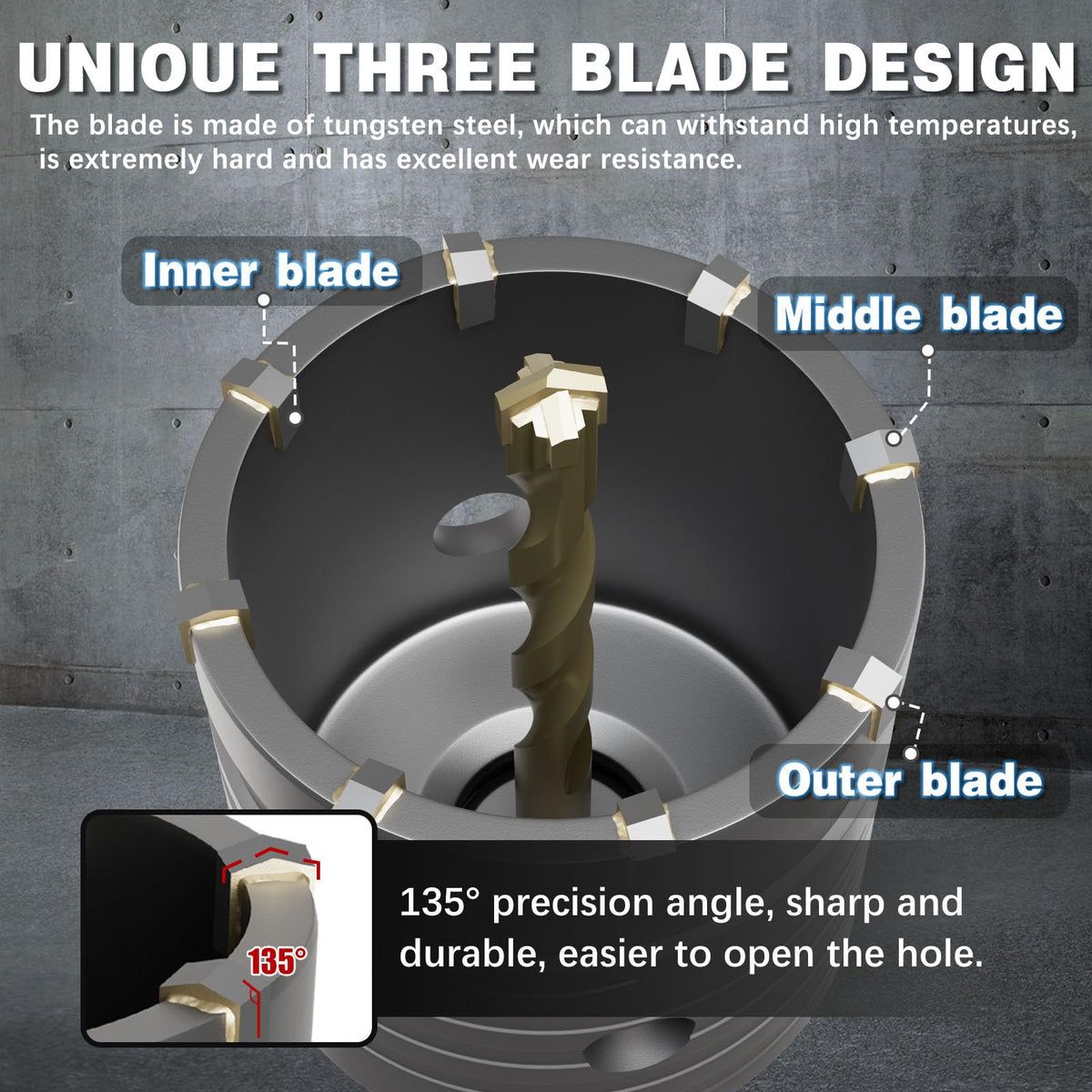 METOTY 50mm hole saw for efficient cement and masonry drilling