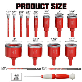 METOTY 12mm diamond hole saw for smooth tile openings