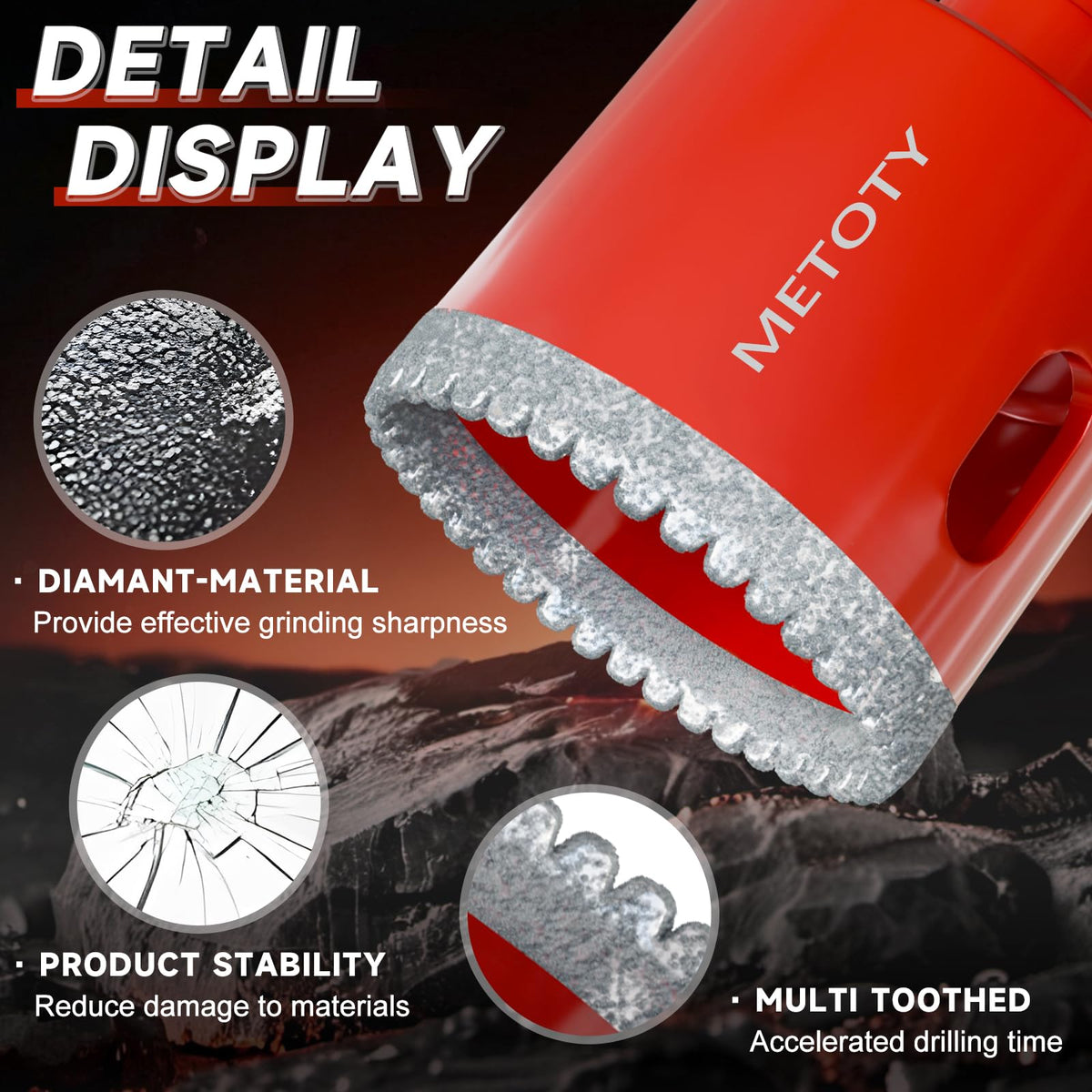 METOTY 32mm diamond hole saw enables larger tile openings