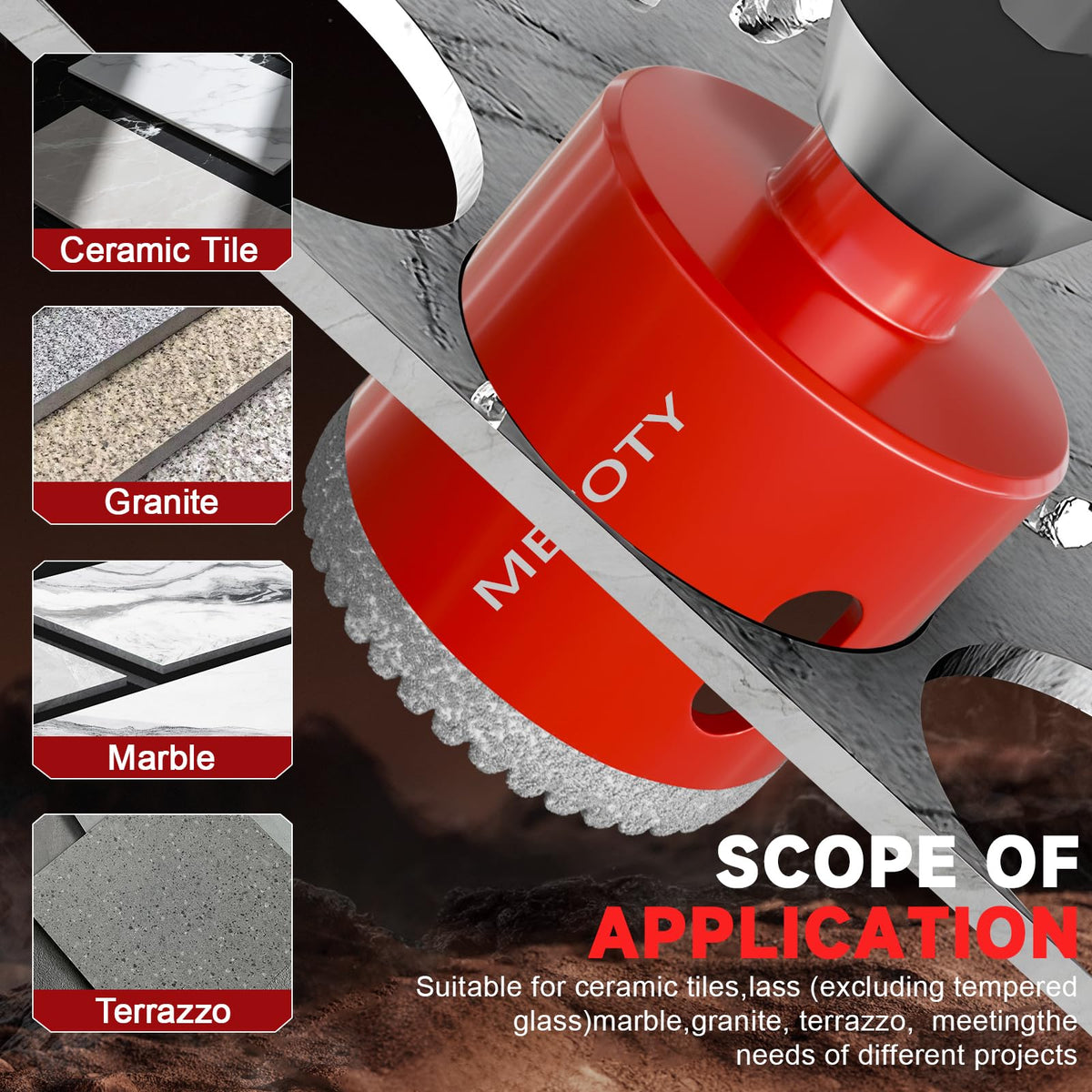 METOTY 50mm diamond hole saw for granite and marble