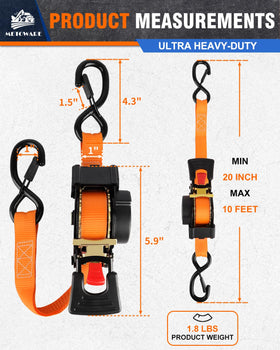 METOWARE auto retract strap in use preventing tangles during hauling.
