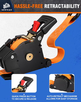 METOWARE S-hooks with safety lock keep straps secured on trailers.