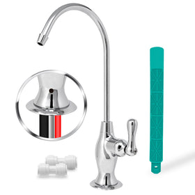 Metpure Airgap RO faucet with three ports in chrome for flexible filtration setups