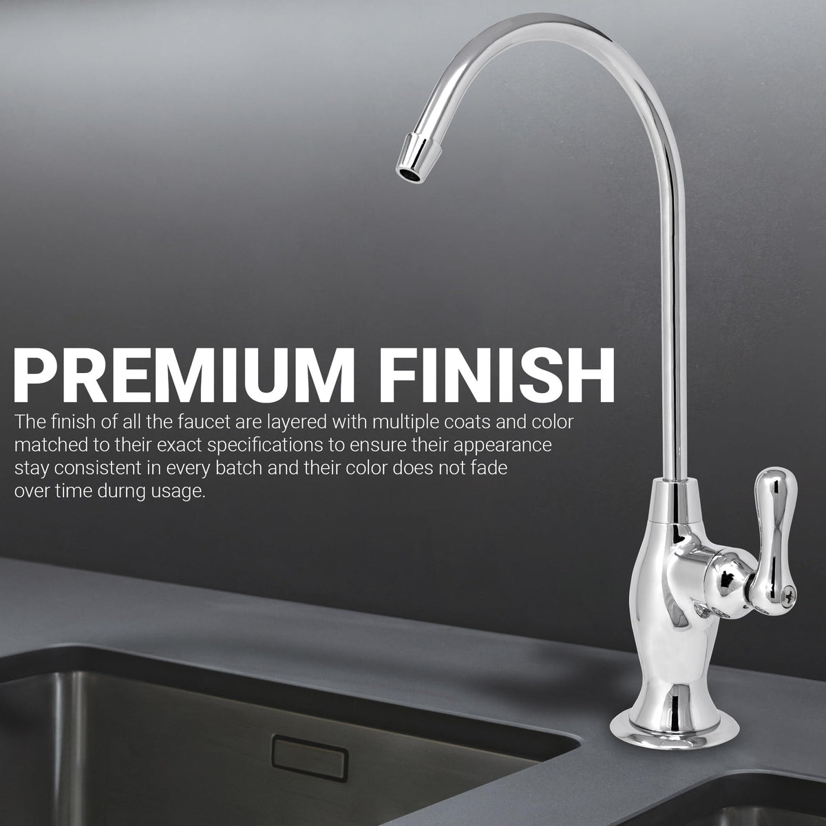 Metpure faucet with pre-installed tubings and hardware for quick installation