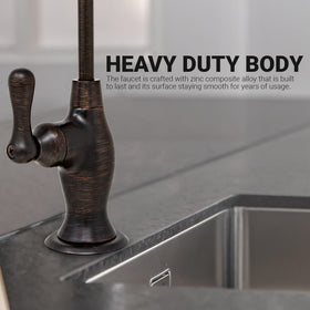 Solid brass exterior finish on the Metpure RO faucet.