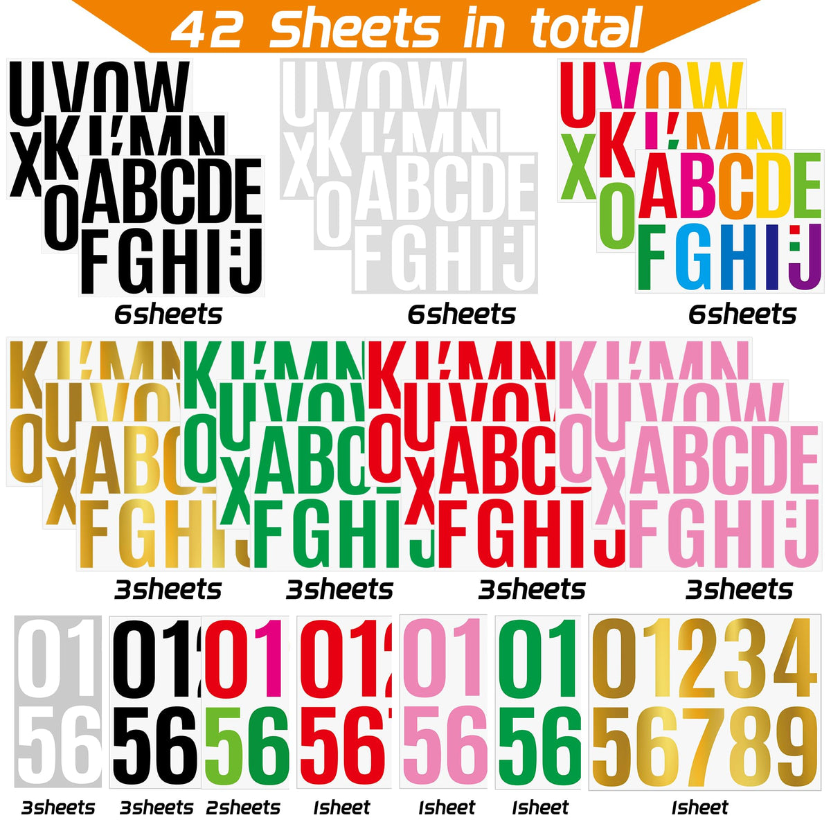 Metsyth 4-inch number stickers for labels and addresses.