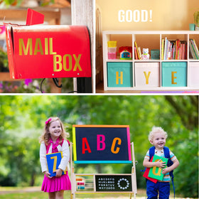 Metsyth bulletin board decor with bold letters for classroom displays.