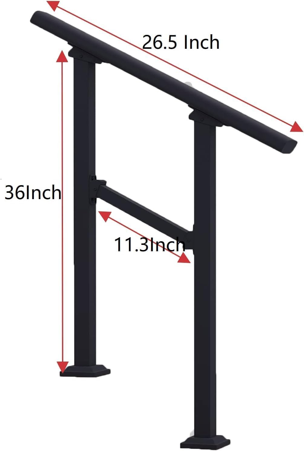 Metty Metal adjustable-angle handrail fits varying steps for flexibility