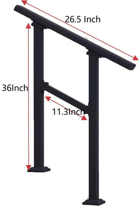 Metty Metal adjustable-angle handrail fits varying steps for flexibility
