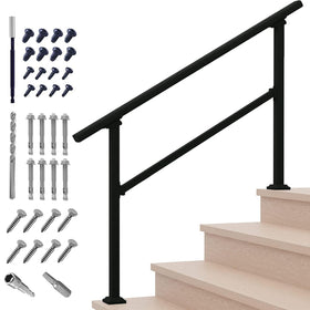 Metty Metal handrails for outdoor steps 52in length, safer outdoor access