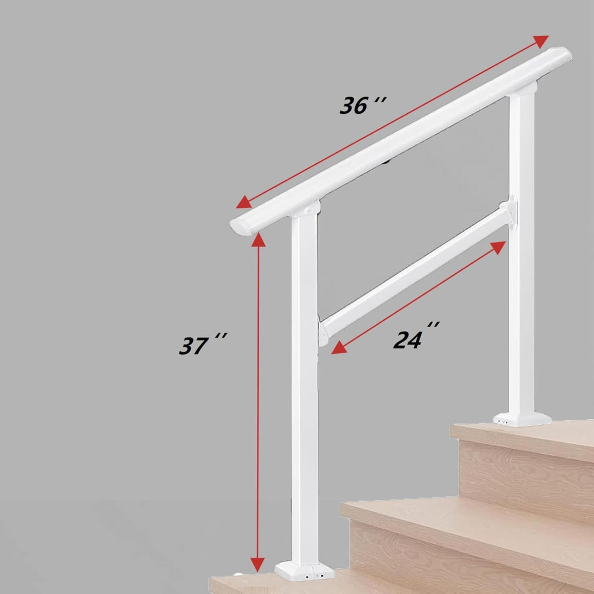Metty Metal indoor-outdoor stair railing kit with hardware