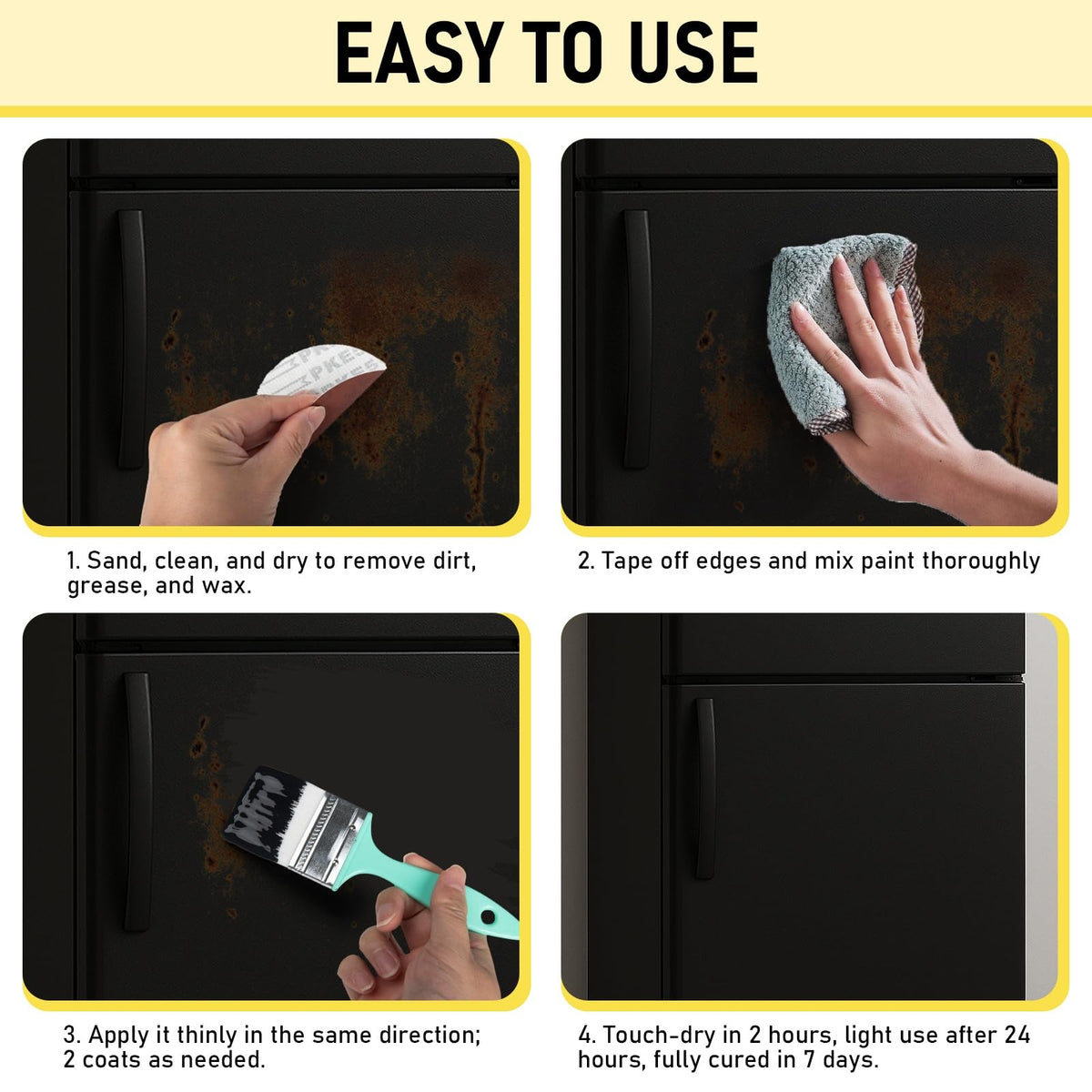 Meuvcol appliance paint on dishwasher panel resists moisture and chipping