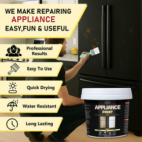 Meuvcol appliance paint on washer/dryer shows smooth, durable protection