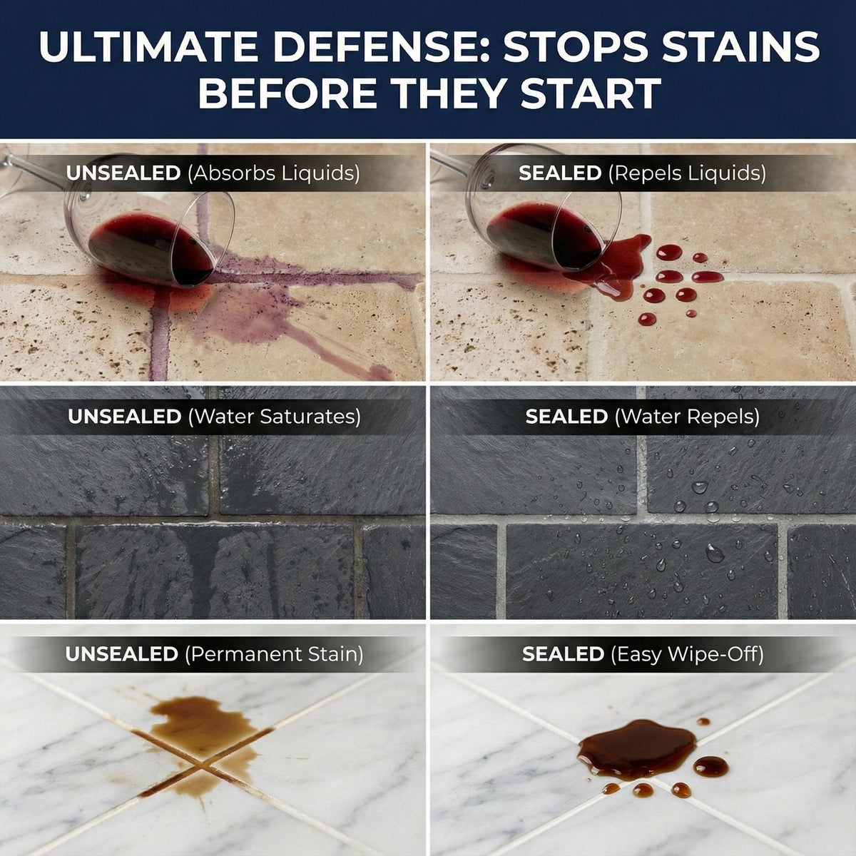 Meuvcol grout sealer demonstrating wide coverage for long-lasting grout protection.