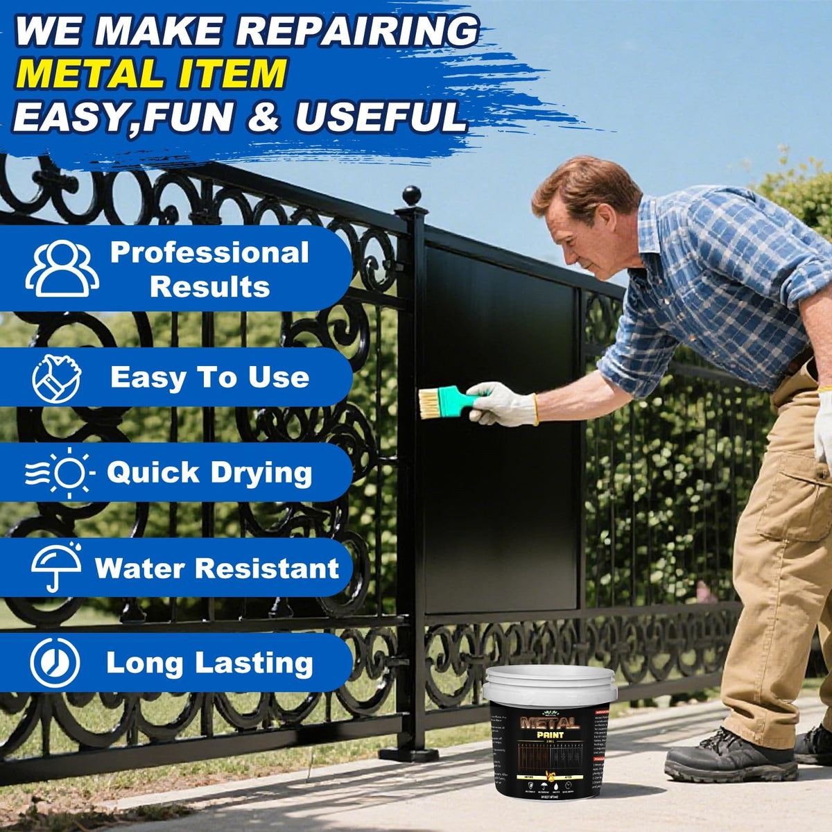 Meuvcol Metal Paint easy application for smooth, durable finishes.
